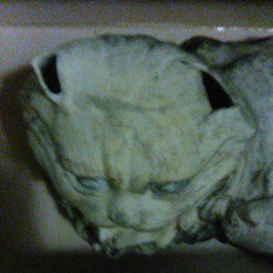 Vintage large ceramic cat statue rare Read full description for details